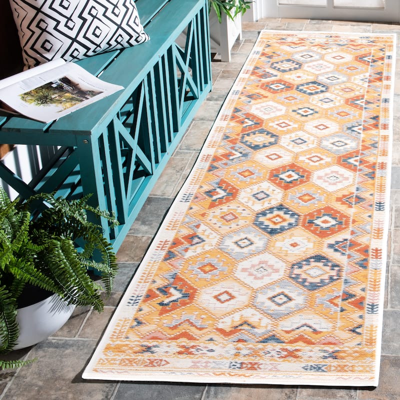 SAFAVIEH Sunrise Kath Indoor/Outdoor Waterproof Rug - 2' x 8' Runner