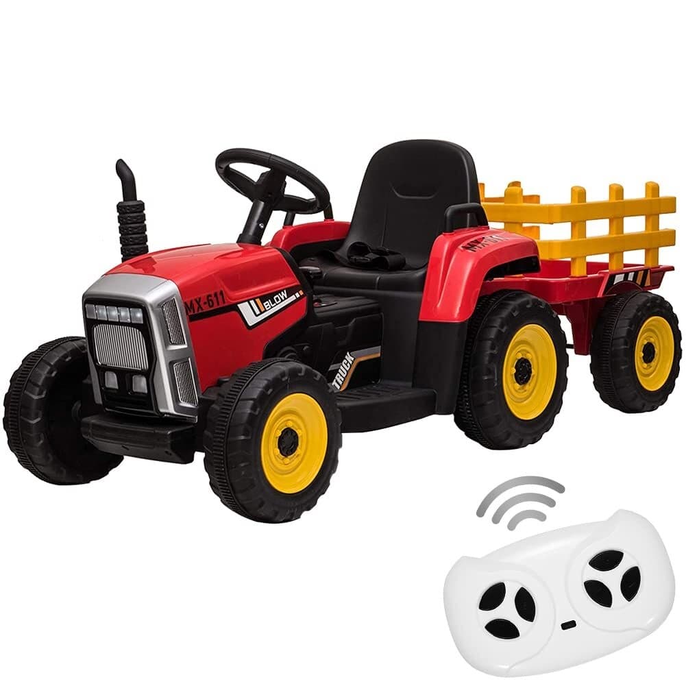 Kids Battery Powered Electric Tractor with Parent Remote Control & Trailer