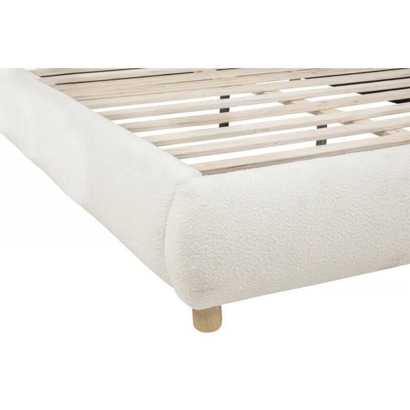 Modern Queen Platform Bed with Soft Burlap Upholstery, Contemporary Design, Easy Assembly