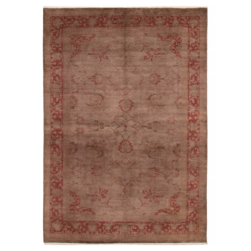 ECARPETGALLERY Hand-knotted Vibrance Brown Wool Rug - 5'11 x 8'7 - Brown - 5'11 x 8'7