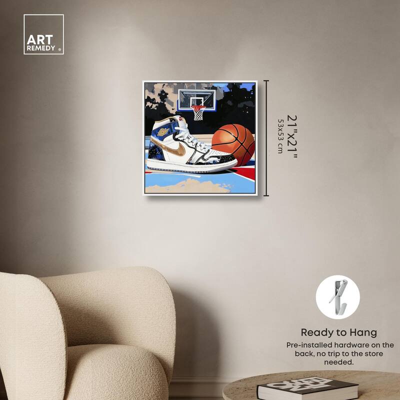 Basketball Court Blues Canvas by Art Remedy