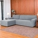 preview thumbnail 47 of 79, Subrtex 2-Piece L Shape Sofa Cover Stretch Sectional Left Chaise Cover