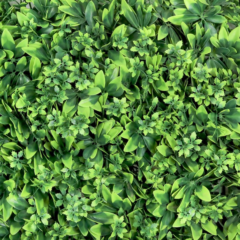 Set of 4 Artificial Schefflera Ivy Mixed Leaf Greenery Wall Panel Hedge Mat Backdrop Privacy Screen - 24" L x 16" W x 4" DP