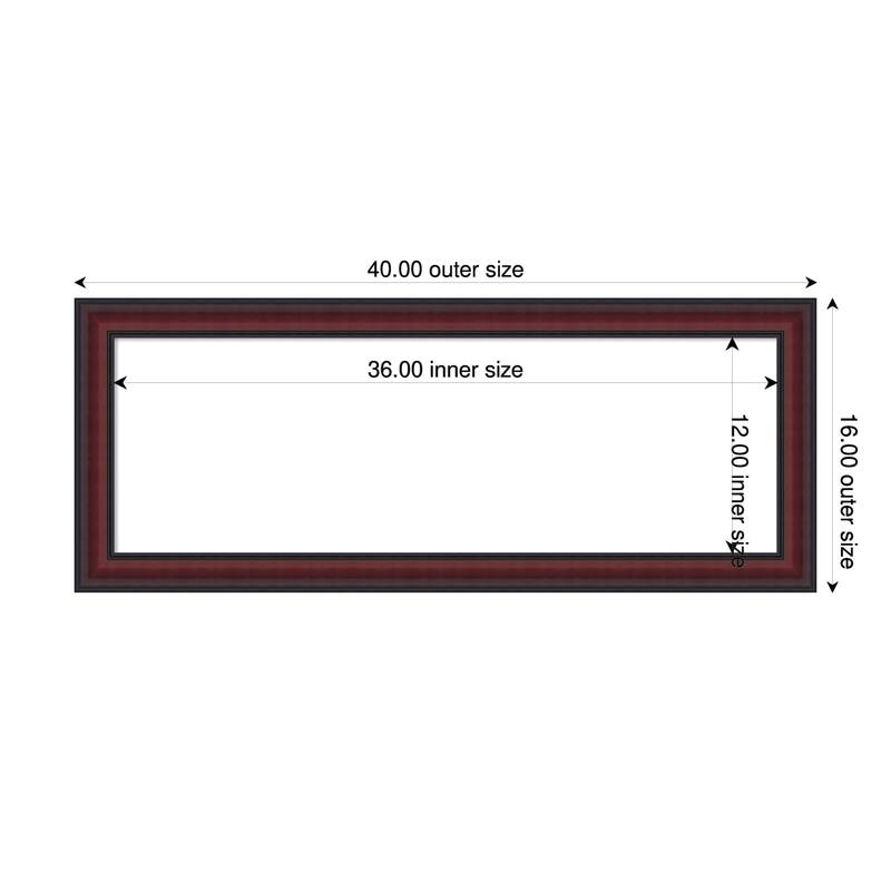 Dalat Framed Dry Erase Magnetic Board - 40 x 16 in - Dalat Cherry