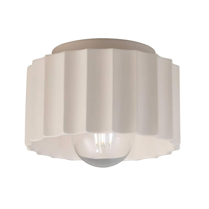 Justice Design Group Radiance Gear Ceramic Flush-Mount Light - Matte White