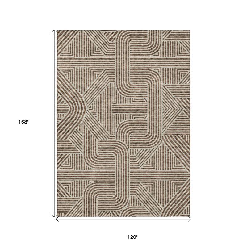 HomeRoots Abstract Transitional Rectangle Outdoor Rug