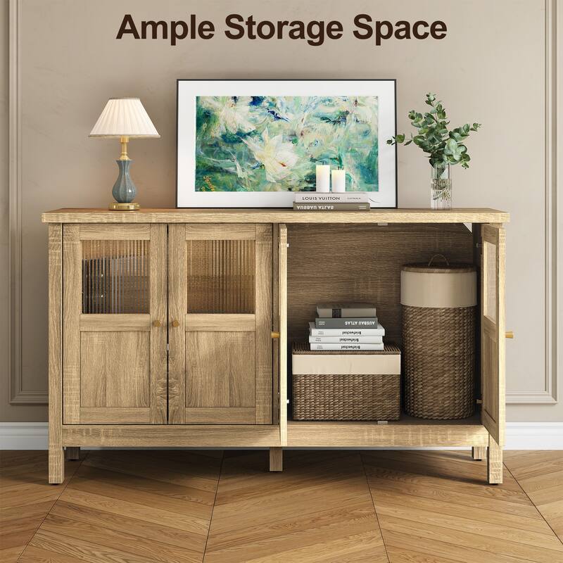 4-Door Storage Cabinet with Adjustable Shelves