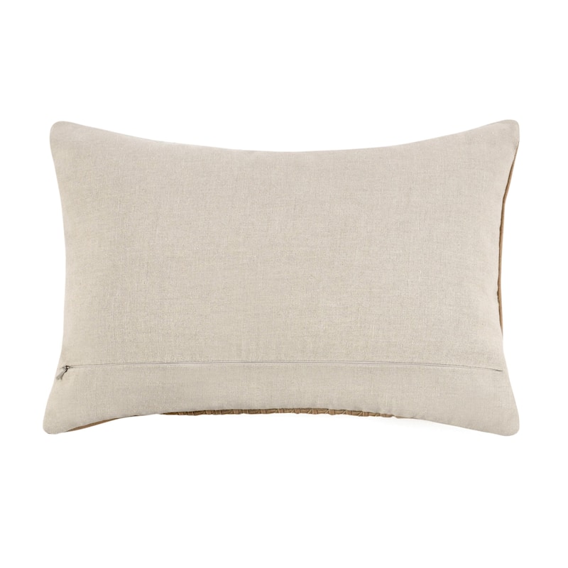 Villa by Classic Home Toscano Chestnut Brown Genuine Leather Throw Pillow