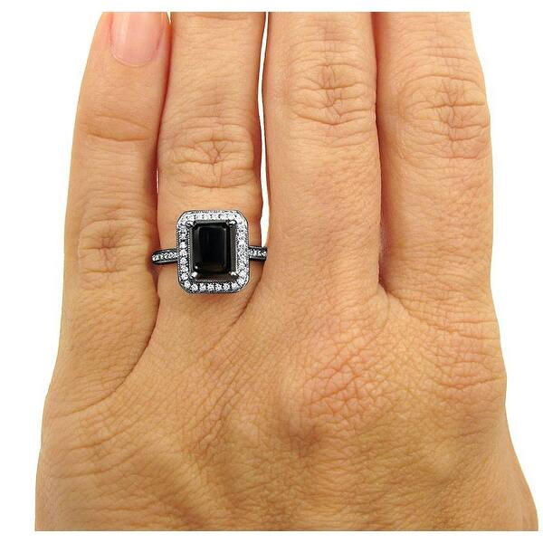 14k Black Gold 3 30ct Emerald Cut Black Diamond Engagement Ring Overstock 14k Black Gold 3 30ct Emerald Cut Black Diamond Engagement Ring Overstock
