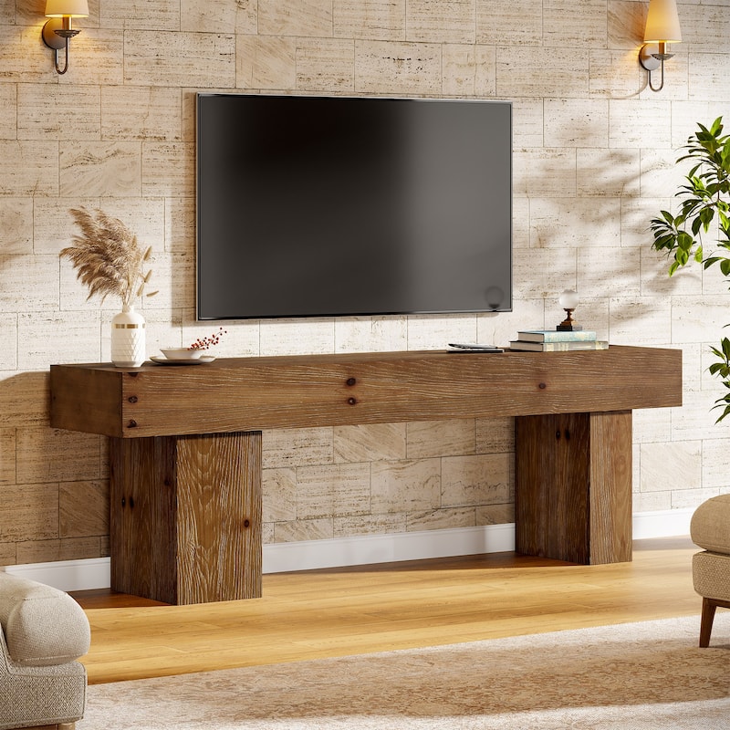 Solid Wood Television Stand for 55/60/65/75 Inch TVs, TV Entertainment Center Media Console Table for Living Room Bedroom - Walnut