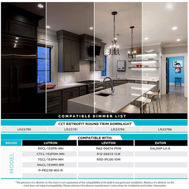 Luxrite 4" LED Recessed Can Lights 10W=60W 5 Color Selectable Dimmable Retrofit Downlights Wet Rated Black Trim 4 Pack