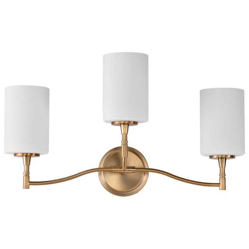 Liam 3 Light Vanity Burnished Brass White Opal Glass - Burnished Brass