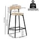 preview thumbnail 18 of 28, Hand Woven Bar Stools with Back Set of 2 Paper Rope Round Barstools with Footrest for Kitchen Island & Dining Rooms