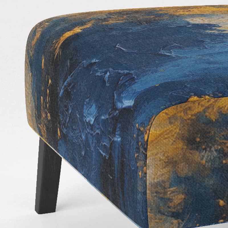 Designart "Blue and Yellow Intuitive Expressions I" Upholstered Abstract Accent Chair and Modern & Contemporary Arm Chair