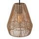 preview thumbnail 9 of 10, True Fine Bohemian Natural Jute Rope Island Mini Pendant Light with Black Hardware - 9.5 in.W - 9.5 in.W