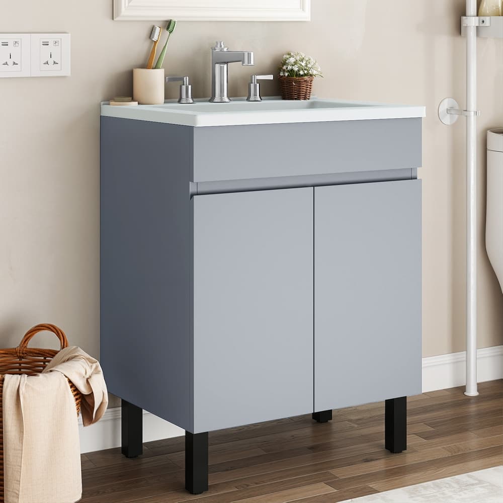 Moasis 24 Inch Bathroom Vanity with Undermount Sink and Soft Close Door Modern Design