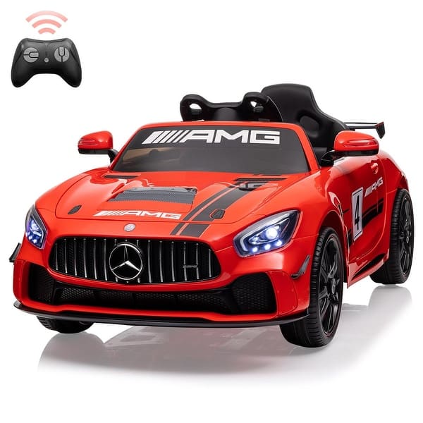 slide 2 of 21, Licensed Benz AMG 12V Kids Ride on Car with Remote Control