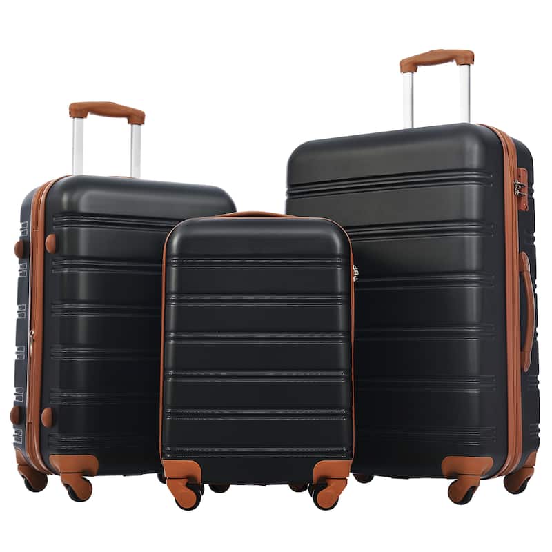 3 Piece Luggage Set Hardside Expandable Spinner Suitcase with TSA Lock Aluminum Handle 20" 24" 28"