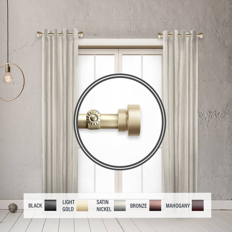 InStyleDesign 1" Side Curtain Rod 12-20 inch long (Set of 2) - Light Gold