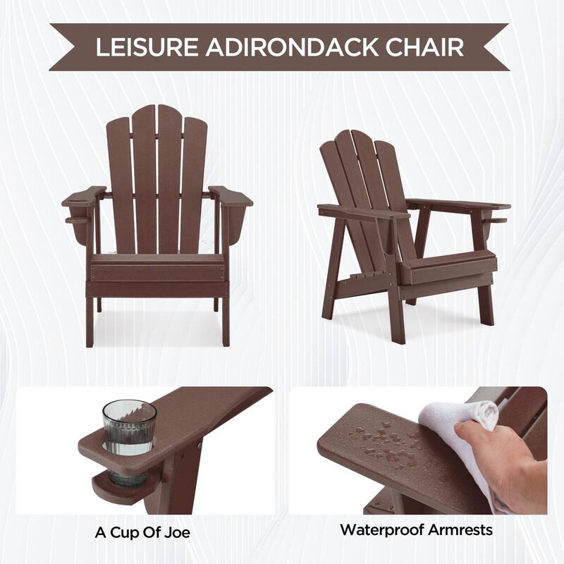 EROMMY Durable Adirondack Chair,Patio Chairs, Fire Pit Chairs, All-Weather Resistant, Suitable for Backyard, Patio, Camping