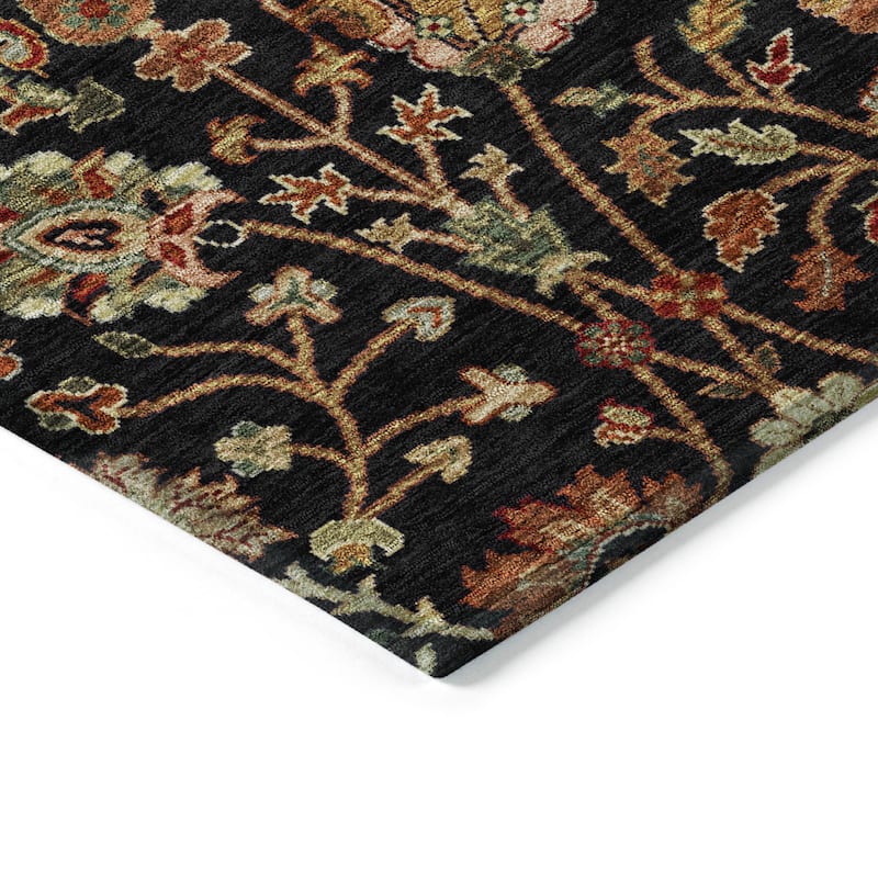 Machine Washable Indoor/ Outdoor Traditional Kashan Chantille Rug