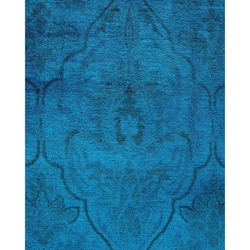 Overdyed, One-of-a-Kind Hand-Knotted Area Rug - Blue - 8' 3" x 10' 2"