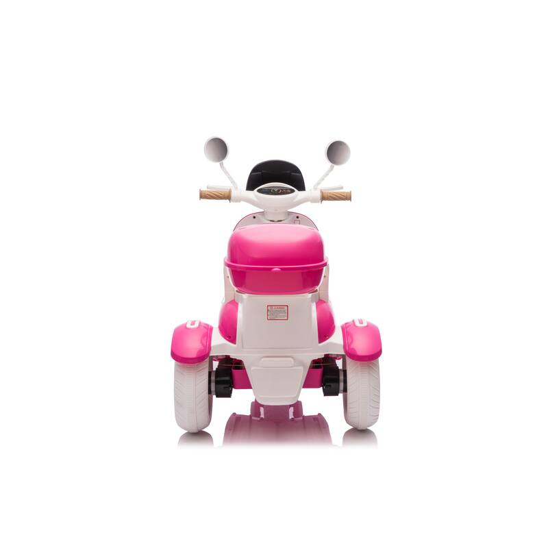 12V Kids Electric Motorcycle, 3 Wheels Ride On Scooter with USB,Bluetooth,Lights,Storage Box, 2 Seats Dual Motor Motorbike