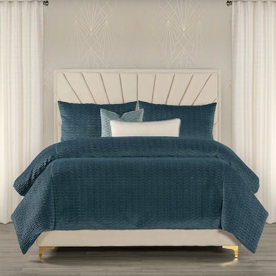 The Great Gatsby Velvet Wave Pleated Duvet & Insert Set