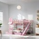 preview thumbnail 10 of 34, Full Over Full Castle Style Bunk Bed Kids Bed with 2 Drawers 3 Shelves and Slide Kids Furniture, Blue