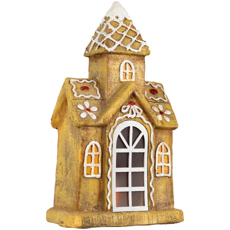 LED Lighted Gingerbread House with Icing Accents Christmas Decoration - 16"