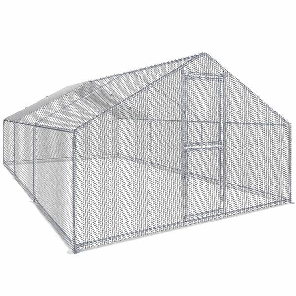 Moasis Large Metal Chicken Coop Cage with Cover Poultry Fence Outdoor,Poultry Cage for Rabbits Goose Ducks