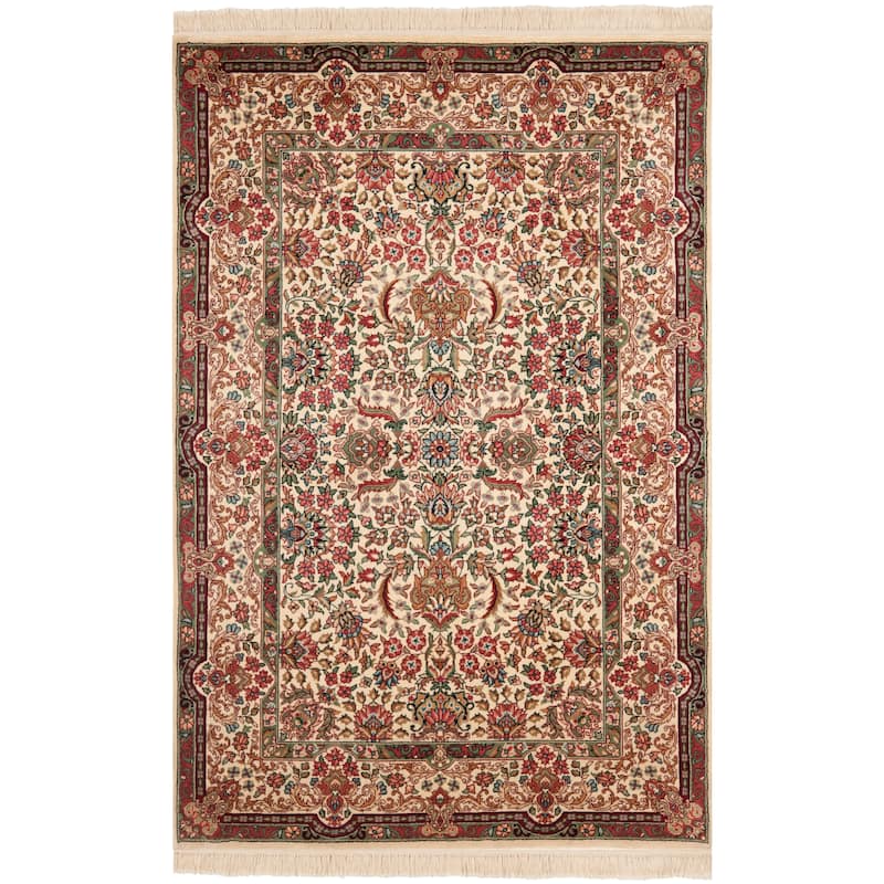 SAFAVIEH Asian Hand-knotted Felicidad Royal Kerman Ivory Wool Rug