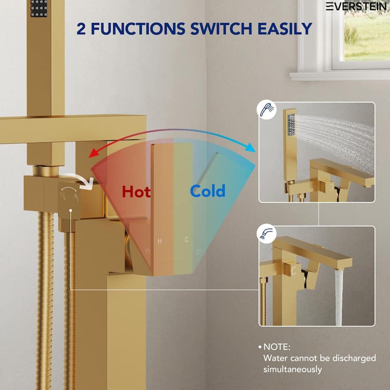 Single-Handle Claw Foot Freestanding Tub Faucet With Hand Shower