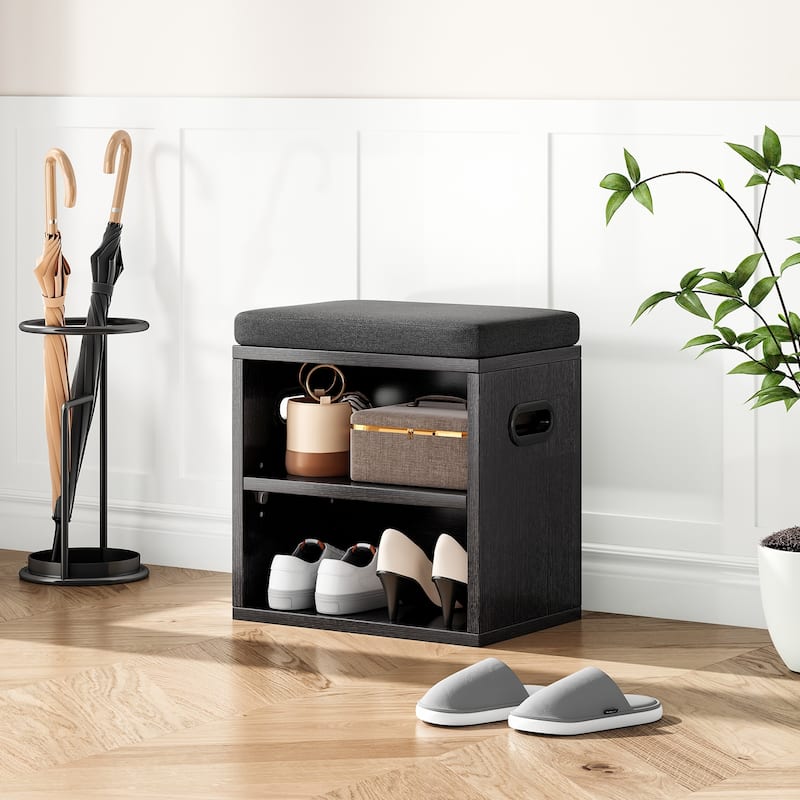 Small Shoe Bench for Entryway with Cushion Shoe Bench with Storage and Seating, Seat Entryway Shoe Rack, Entryway