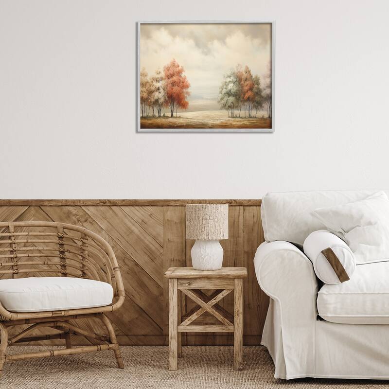 Stupell Muted Autumn Treeline Framed Giclee Art Design By Franklyn Gregory