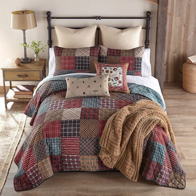 Donna Sharp Appalachia Plaid 3PC Cotton Quilt Set