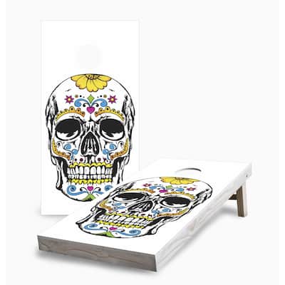 Sugar Skull One Cornhole Game (Choose Wraps or Boards)