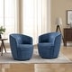 preview thumbnail 27 of 56, 2 Set Faux Leather Club Swivel Barrel Accent Chair