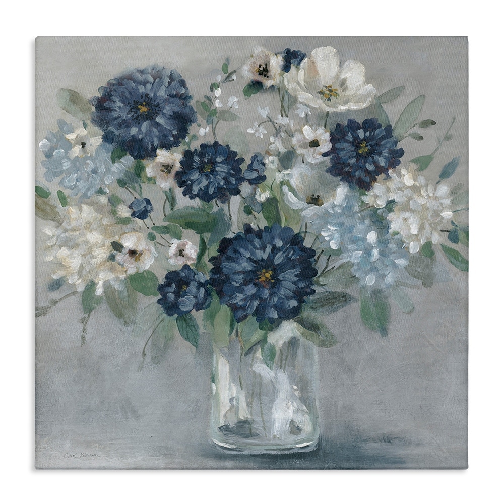 Stupell Blue Mums Mixed Bouquet Canvas Wall Art Design By Carol Robinson