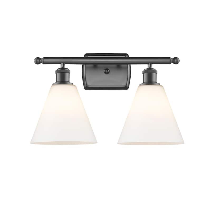 Innovations Lighting 516-2W-11-18 Berkshire Vanity Berkshire 2 Light - Oil Rubbed Bronze / Matte White