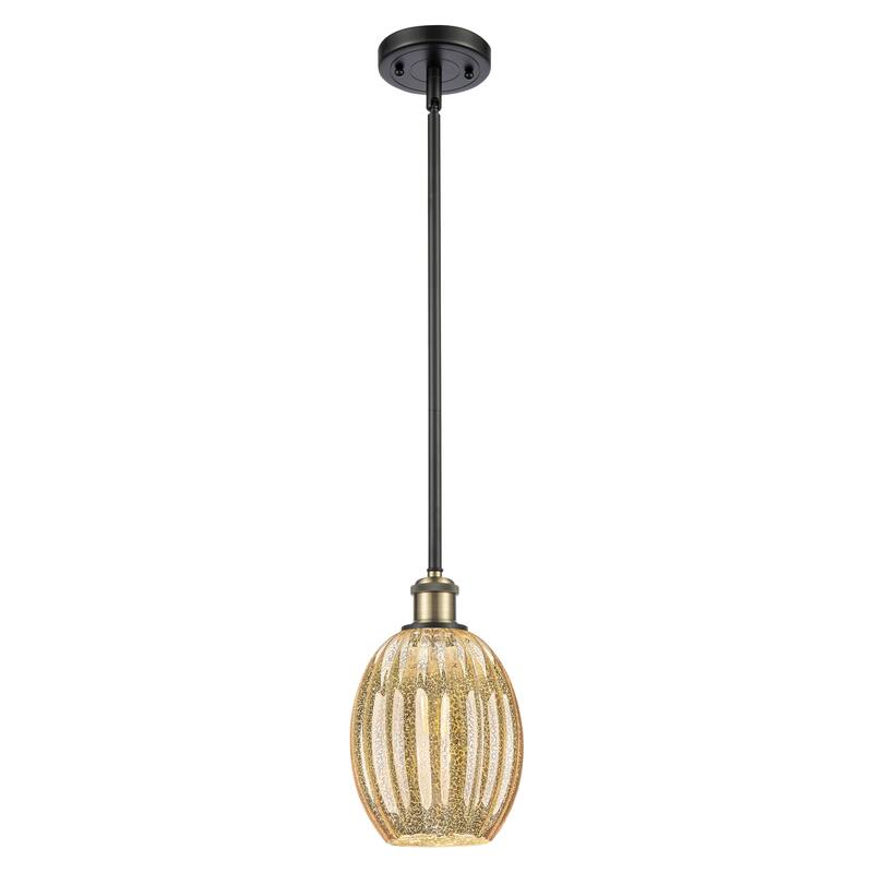 Innovations Lighting Endless Possibilities Ballston - Preston - 1 Light 6" Bulb Shade Stem Hung Mini Pendant - Mercury/Black Antique Brass