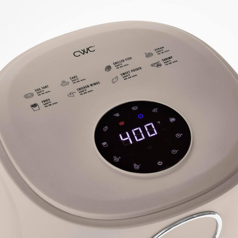 COOK WITH COLOR 1200W Air Fryer: Glass Basket, Dishwasher Safe, 60min Timer, 6 Presets, Temp Control 175F-400F, 4 - 5.5 QT