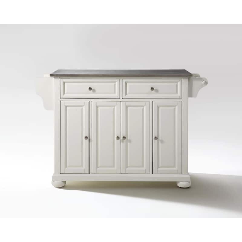 Kitchen Island Cart with Stainless Steel Top - Storage Island, Portable Kitchen Furniture, Modern Design