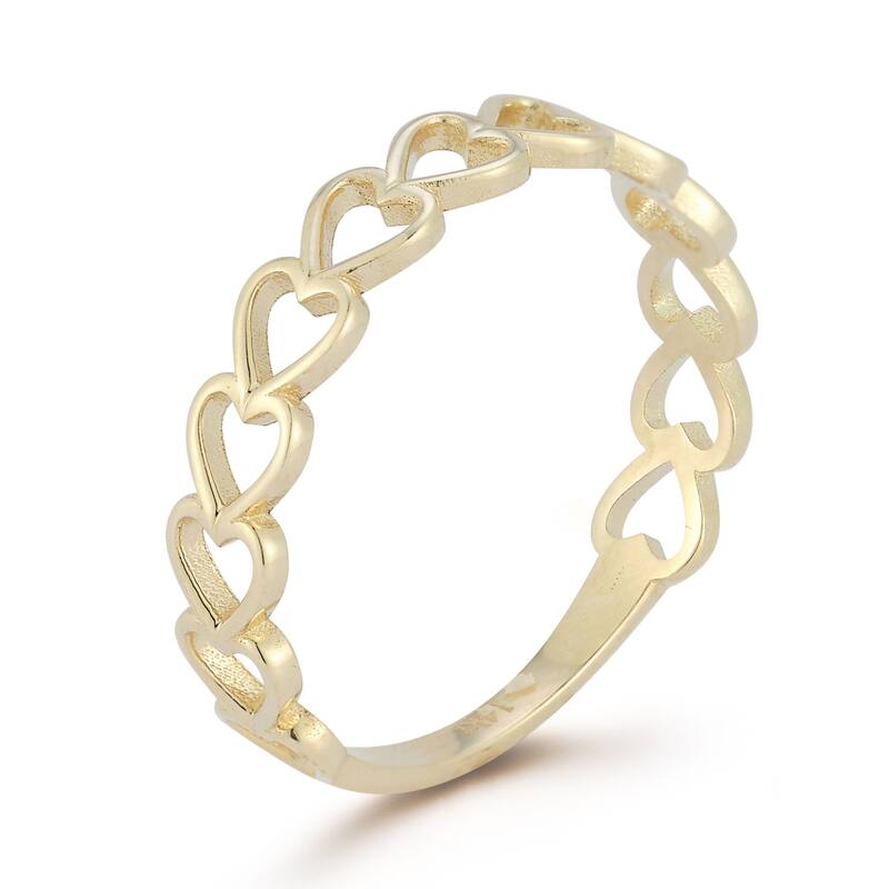 Soleil 14K Gold Open Heart Band Ring