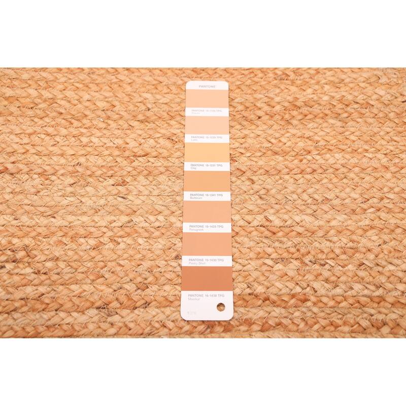 ECARPETGALLERY Braided Weave Palas Denizli Tan Jute Rug - 4'6 x 6'5