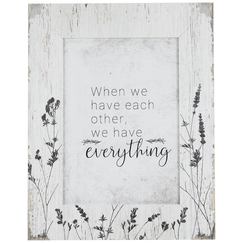 Weathered Floral Picture Frames for 5" x 7" Photo - White - Set of 4