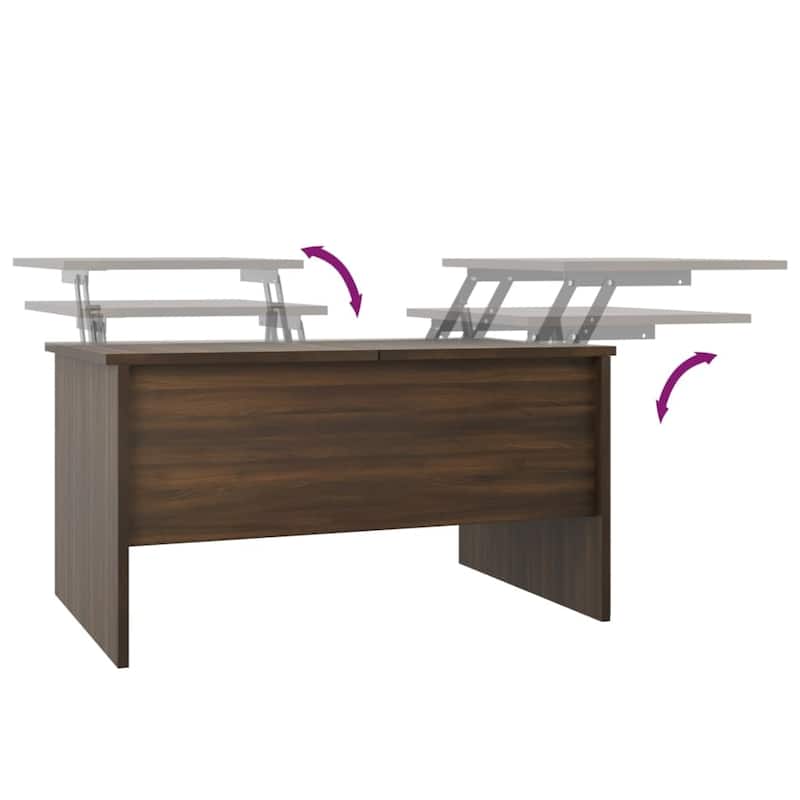 vidaXL Coffee Table Lift Top End Table Accent Side Sofa Table Engineered Wood - 31.5" x 19.7" x 16.7"