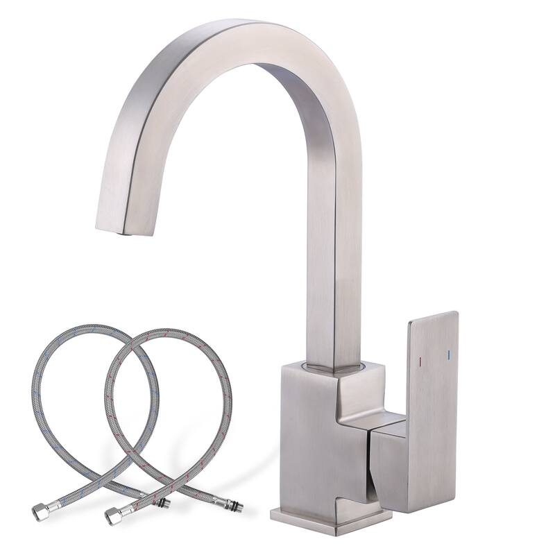 WOWOW Single-Handle Bar Faucet with Swivel Spout - Brushed Nickel