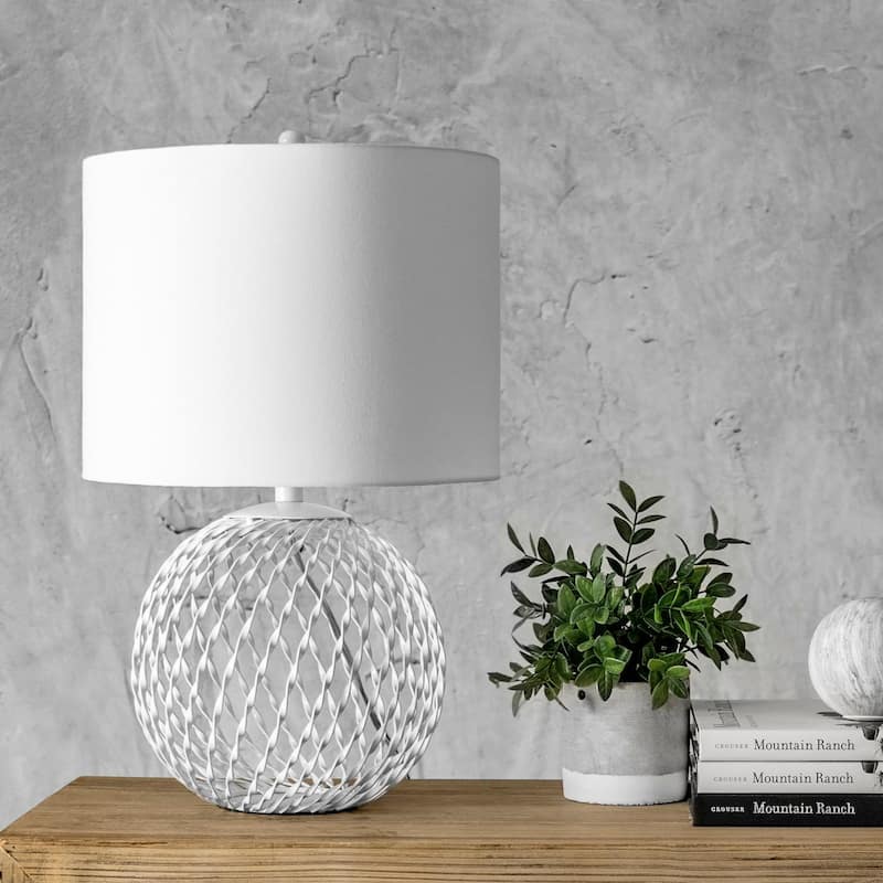 Nuloom Galena 20" Contemporary White Table Lamp - 13"W x 13"D x 20"H