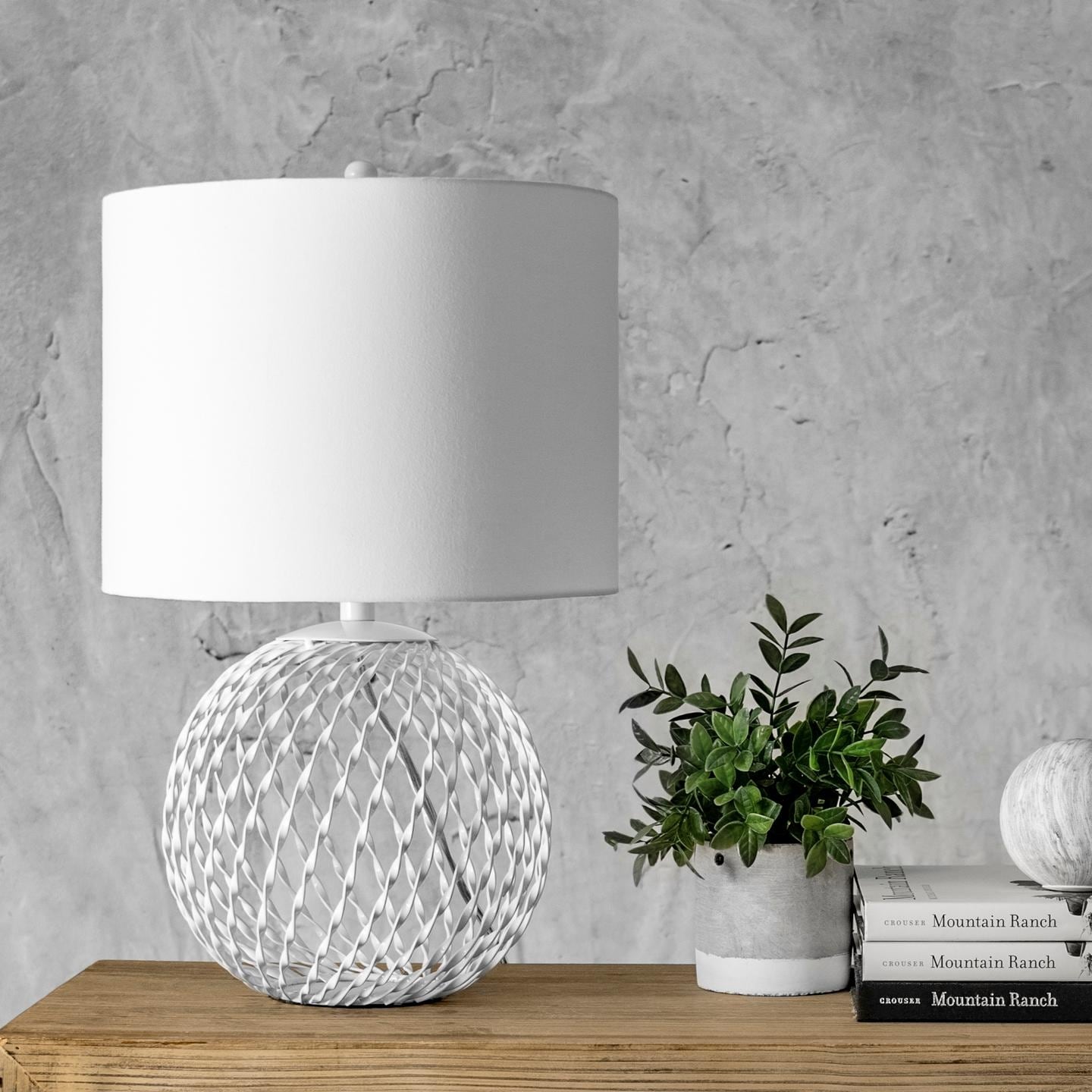 Nuloom Galena 20" Contemporary White Table Lamp - 13"W x 13"D x 20"H